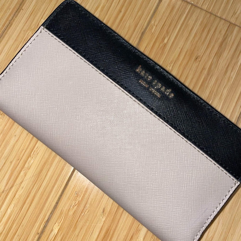 Kate Spade taupe and black wallet